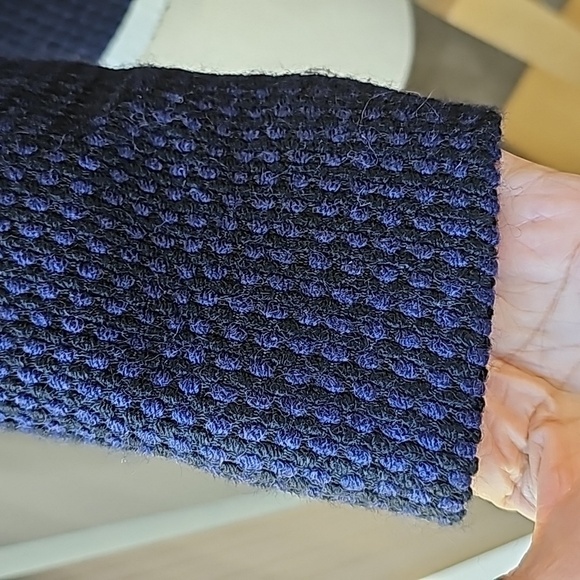 HELENE London career blue/black tweed, jacket with white trim. Size small. - Picture 4 of 11